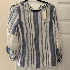 Francesca blue and white blouse. Runs Small!!